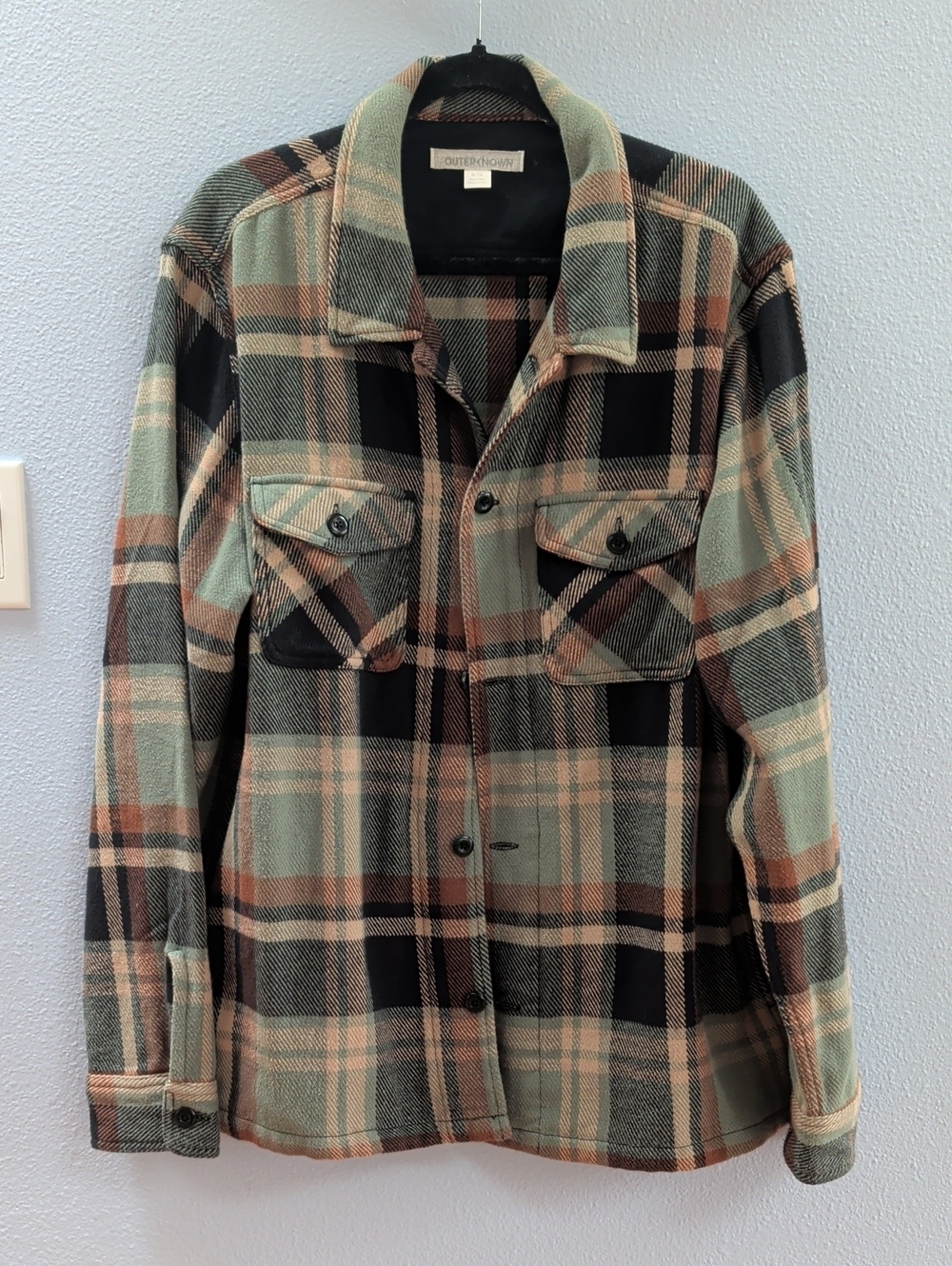 Outerknown Blanket Shirt Plaid Shacket Jacket in Field & Stream